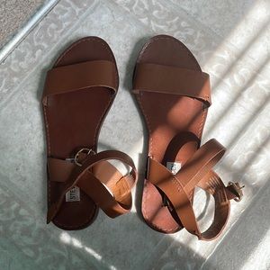 Steve Madden brown leather sandals, size 5.5